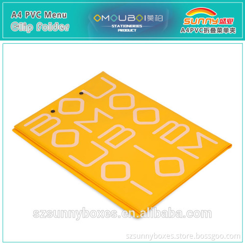 Wholesale Office Folder Type PVC Imitation Leather Document Display Clip Folder With Inner Pocket
